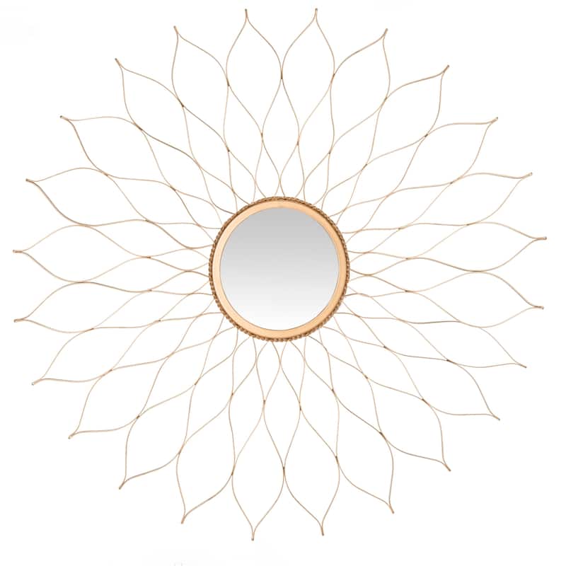 SAFAVIEH Handmade Jazmine Art Gold Flower 35-inch Decorative Mirror - 35" x 35" x 0.5" - 35Wx35Dx1H