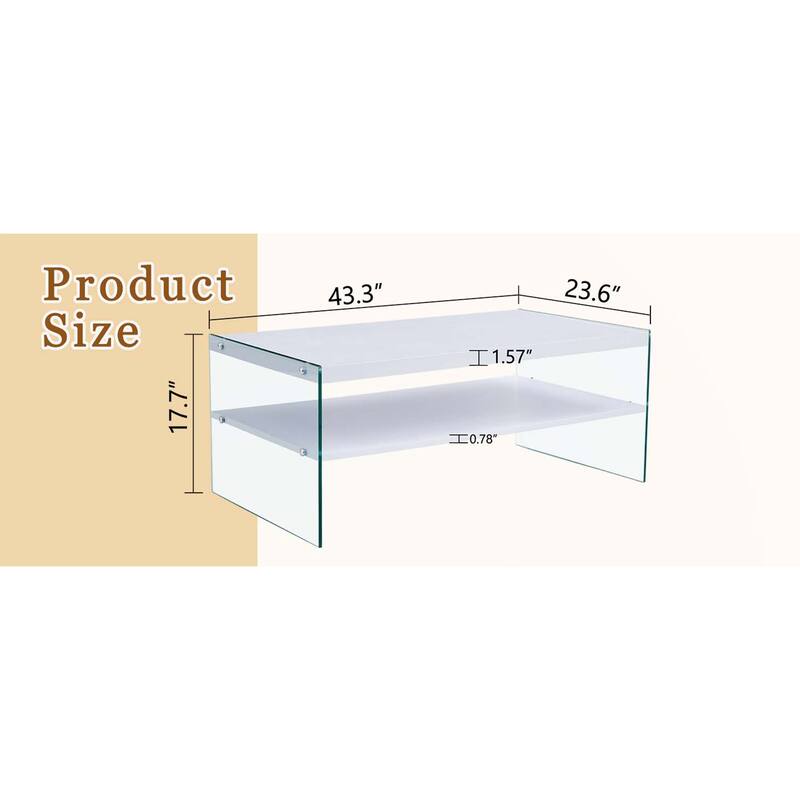 Double layered rectangular coffee table