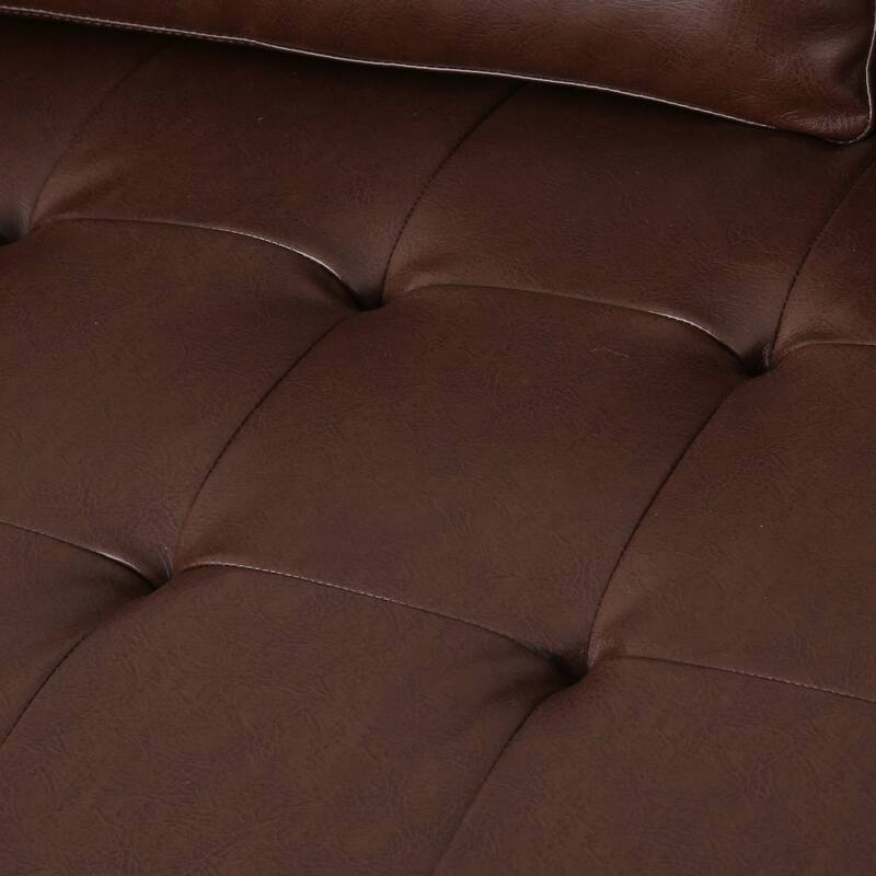 3-Seat Sofa with PU Leather, Wood Legs - Modern Home