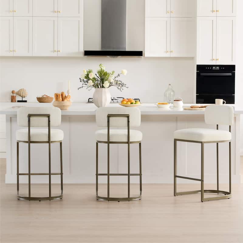 Arthur 26 inch Counter Height Bar Stool Set with Brass Frame