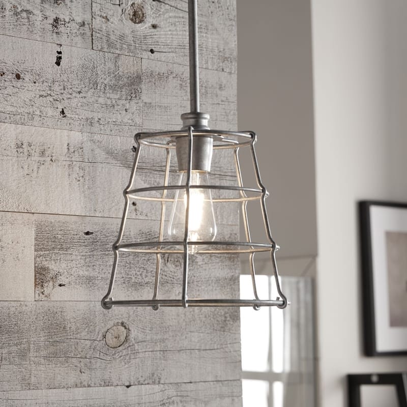 Chambers Collection One-Light Galvanized Finish Farmhouse Pendant Light - 12.675" x 12.090" x 12.090"