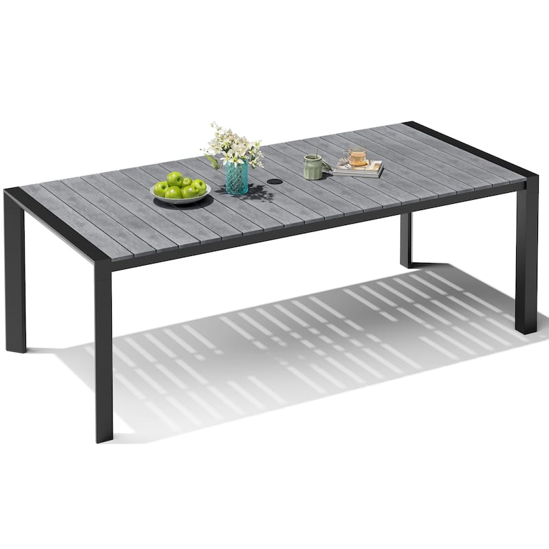 Outdoor Aluminum Patio Dining Table with Umbrella Hole