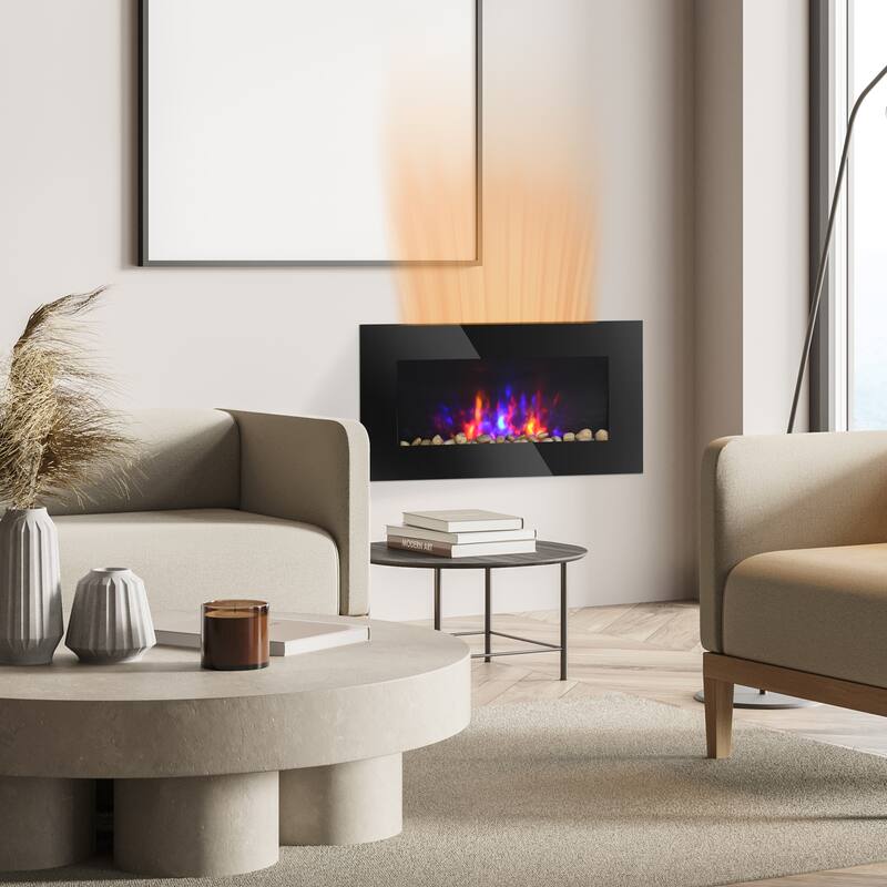 HOMCOM Electric Fireplace Wall-Mounted