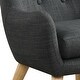 preview thumbnail 10 of 9, 19.5"W Linen Kids Chair with Button Tufted Back and Wooden Legs, for Child's Playroom, Bedroom, Living room