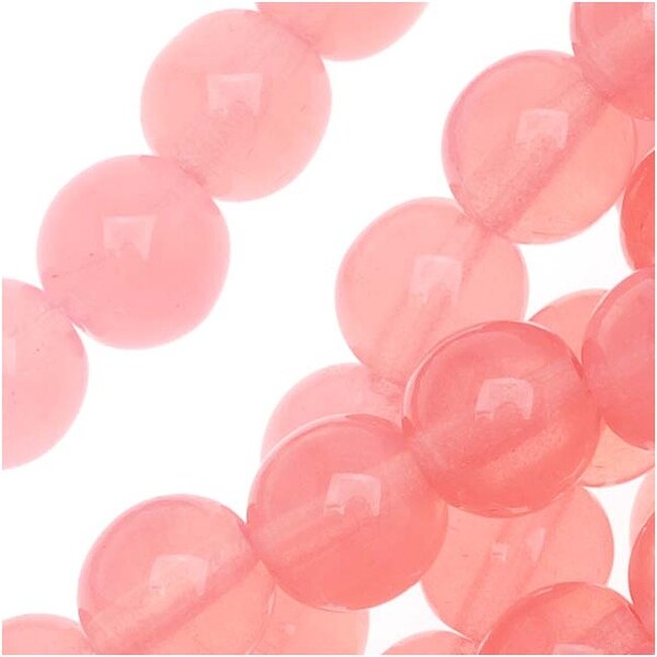 Czech Glass Druk Round Beads 6mm Pink Opal (50)