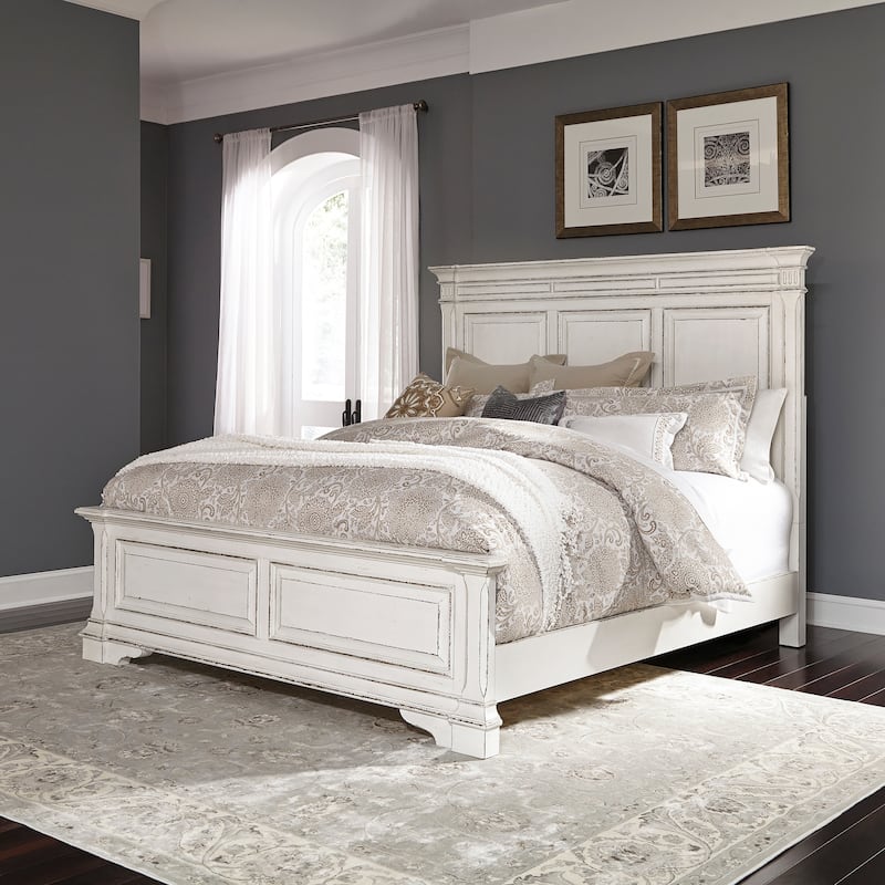 The Gray Barn Abbey Park Antique White King Panel Bed - King