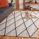 preview thumbnail 4 of 9, SAFAVIEH Handmade Marbella Theres Boho Trellis Wool & Viscose Rug 8' x 10' - Black/Ivory - Rectangle
