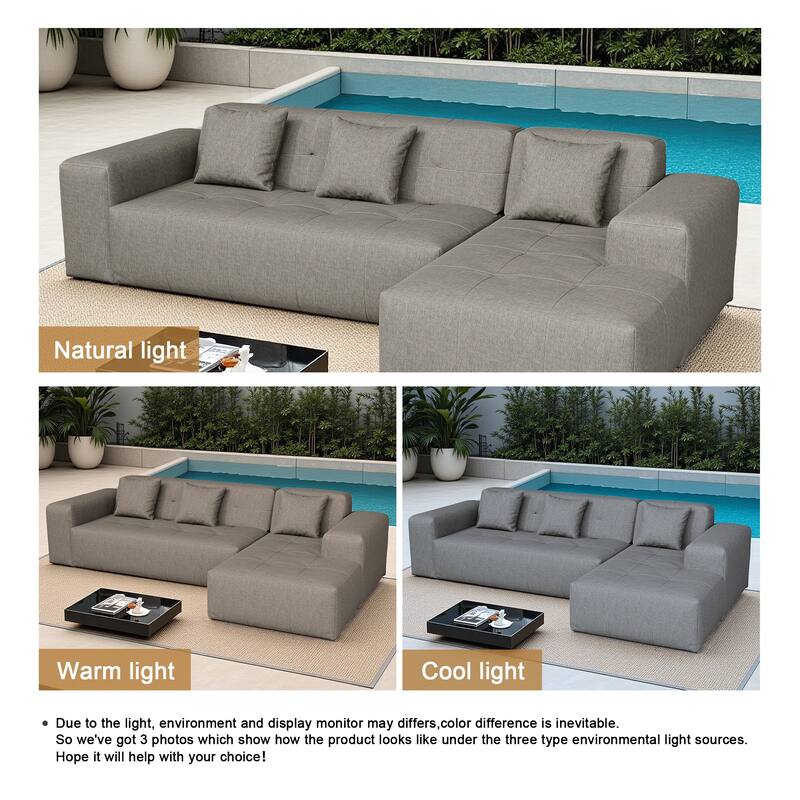 Outdoor Upholstered Chaise Modular Sectional Sofa Set
