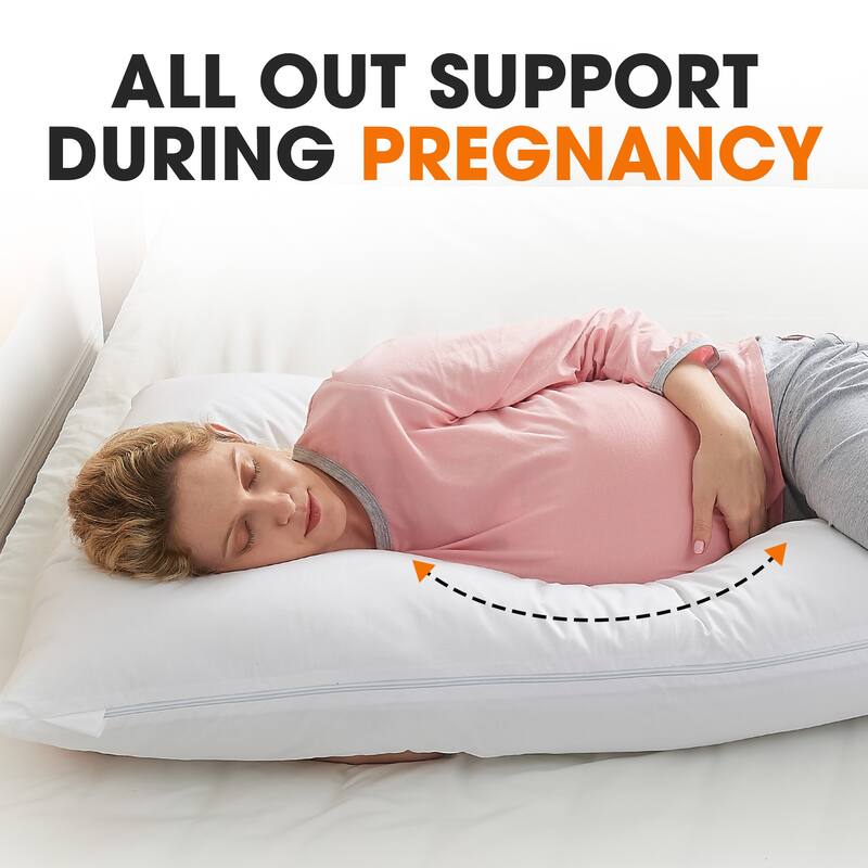 Cheer Collection L-Shaped Kapok Fiber Body Pillow with Removable Washable Cover