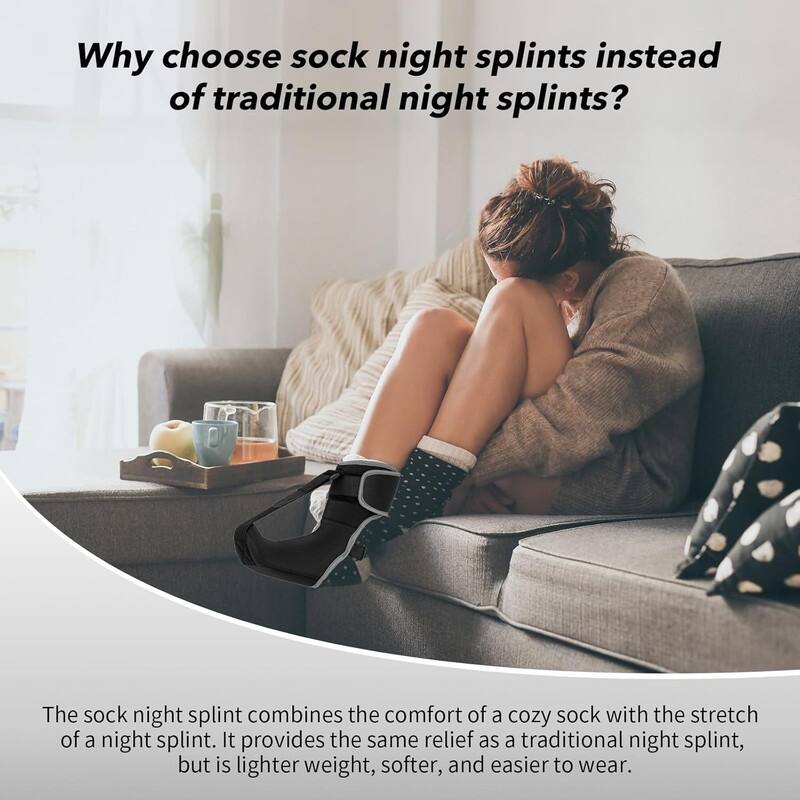 Plantar Fasciitis Night Splint Sock with Massage Ball for Tension Relief