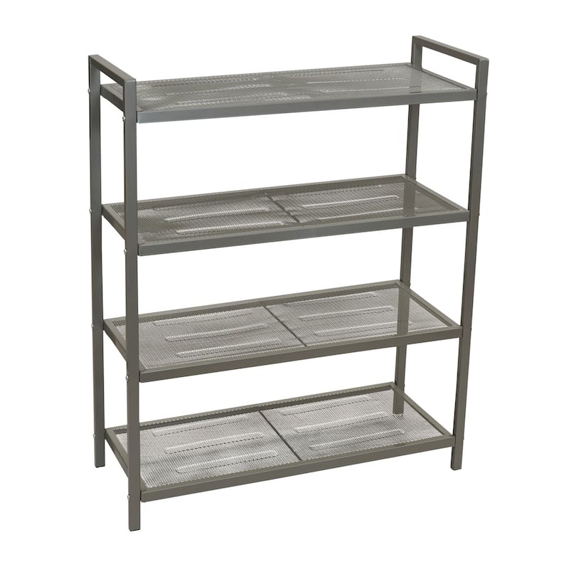 Household Essentials 4-Tier Metal Shoe Rack - 11.0"L x 26.7"W x 32.0"H