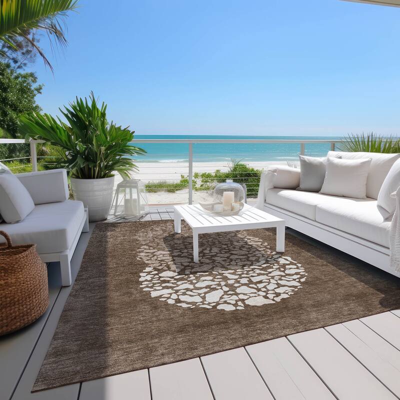 Machine Washable Indoor/ Outdoor Chantille Modern Mosaic Rug