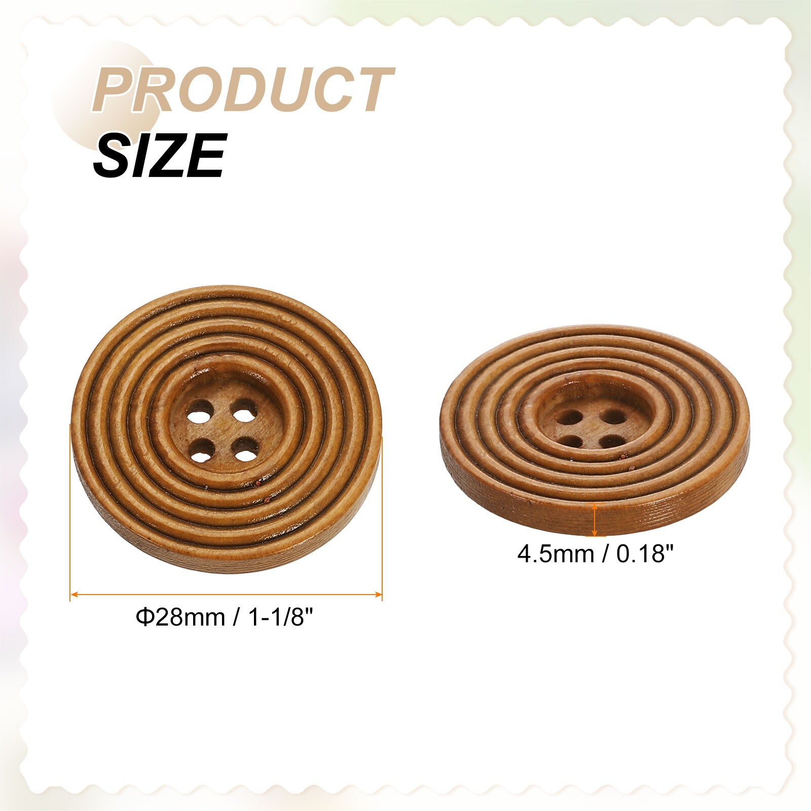 DIY Sewing Buttons Wooden Round Flat Craft Replacement Button for Sewing Clothing Handmade Crafts