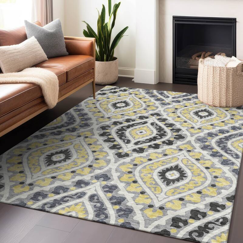 Premium Washable Super Soft Diamond Medallions Mayfield Rug