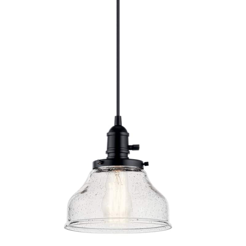 Kichler Lighting Avery 8 in. 1-Light Black Bell Mini Pendant Light