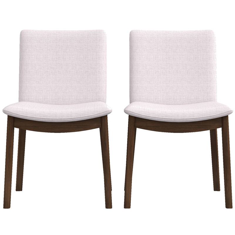 GDFStudio - Laura Mid-Century Modern Solid Wood Dining Chair Set with Upholstered Fabric, Set of 2 - 20"