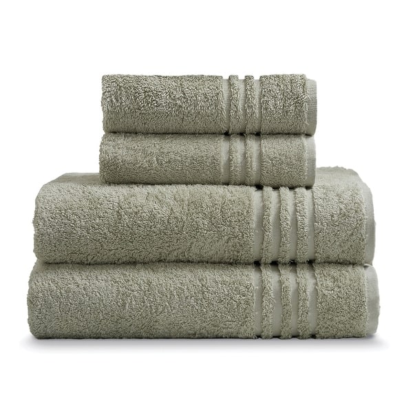 Ella Jayne 4-Piece Towel Set (2-Hand, 2-Bath) - Hand and Body Towel - Sage