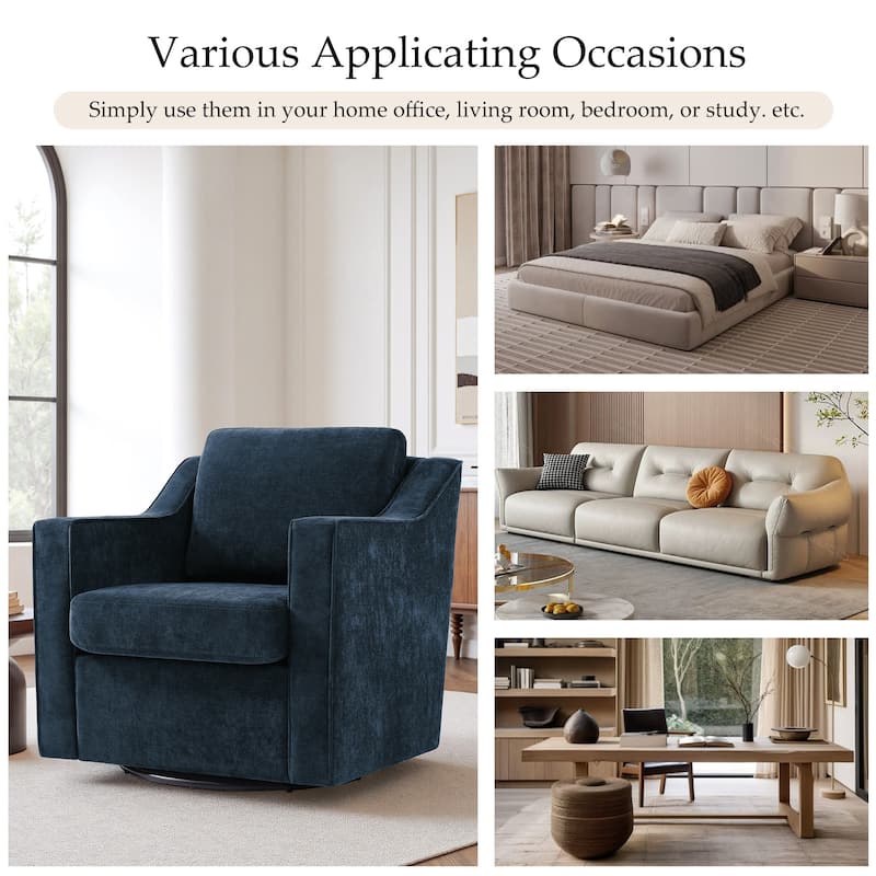 Modern Swivel Upholstered Armchair Accent chair Set of 2