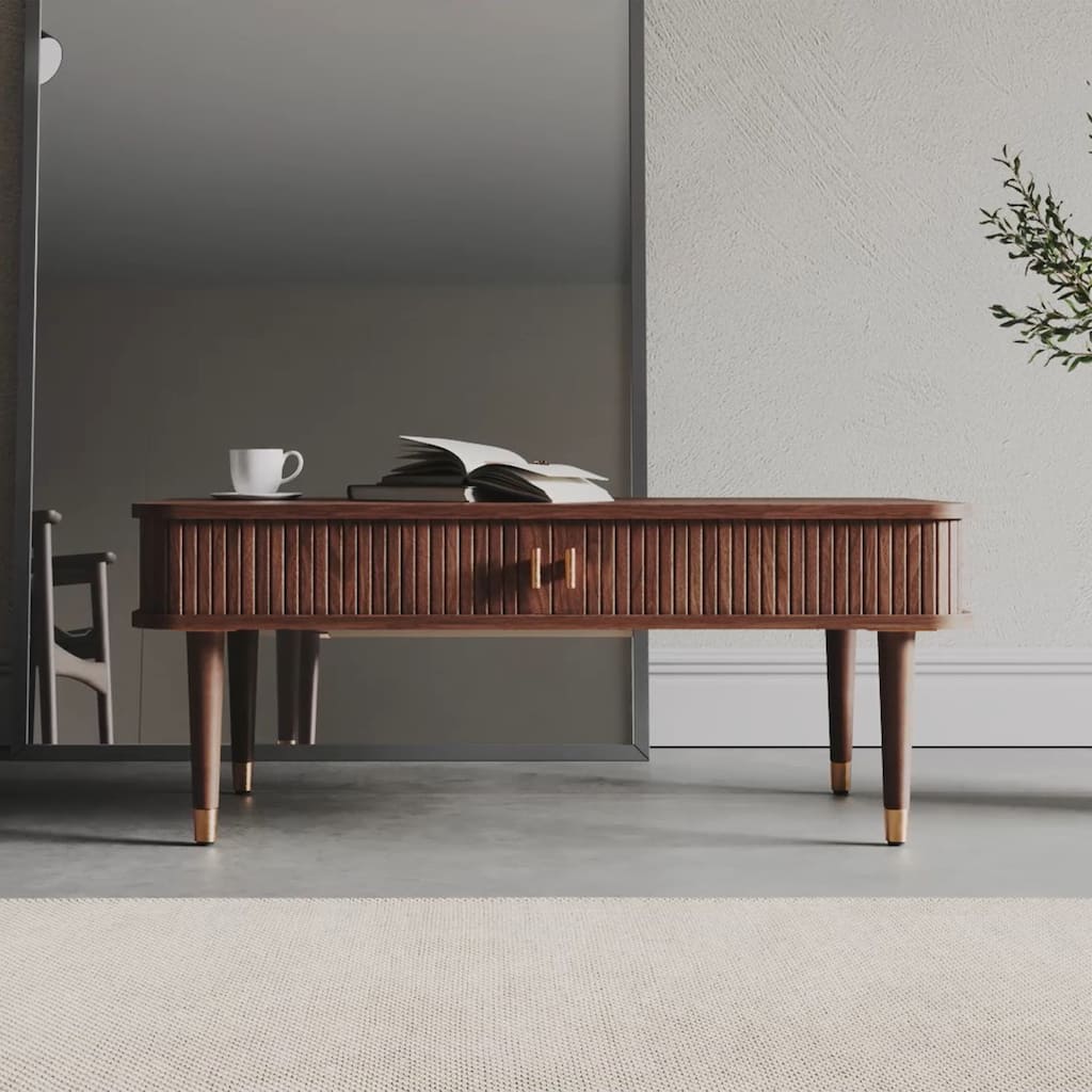 Studio London Murray American Walnut Coffee Table with Storage Wooden