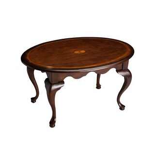 coffee table cherry oval dark grace glass butler plantation brown furniture crescent america