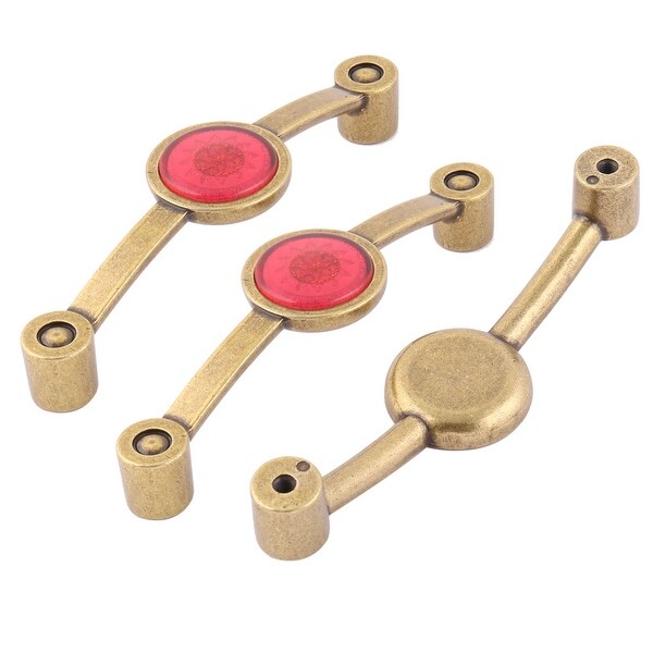 Hotel Kitchen Bedroom Metal Furniture Cupboard Drawer Cabinet Knobs Red 3 Pcs