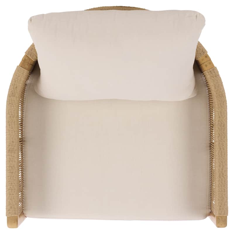 SAFAVIEH Couture Gale Teak & Hyacinth Patio Chair - 32"W x 34"D x 24"H