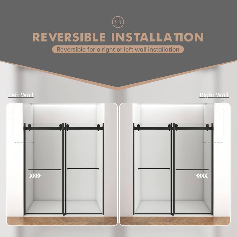 Topcraft 56"-60"W x 70"H Frameless Shower Door - 60*70