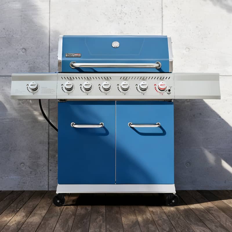 Royal Gourmet 6-Burner Gas Grill with Sear Burner and Side Burner - Blue