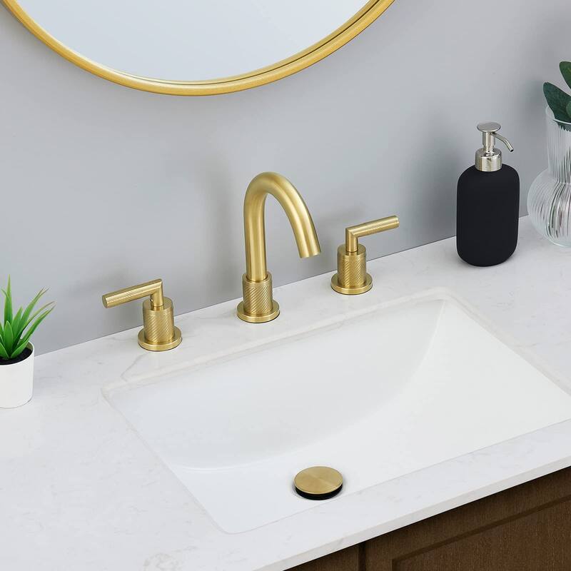 2 Handle 360 Degree Swivel Bathroom Vanity Sink Faucet with Pop Up Drain and Water Supply Hose, Rust Proof, Anti Fingerprint
