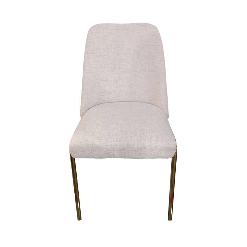 Lumen Modern Upholstered Kitchen Dining Chair with Gold Steel Legs Ergonomic Accent Chair