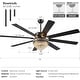 preview thumbnail 51 of 53, 52/62/72 Inch Crystal Fandelier Ceiling Fan with Lights and Remote, Reversible Motor