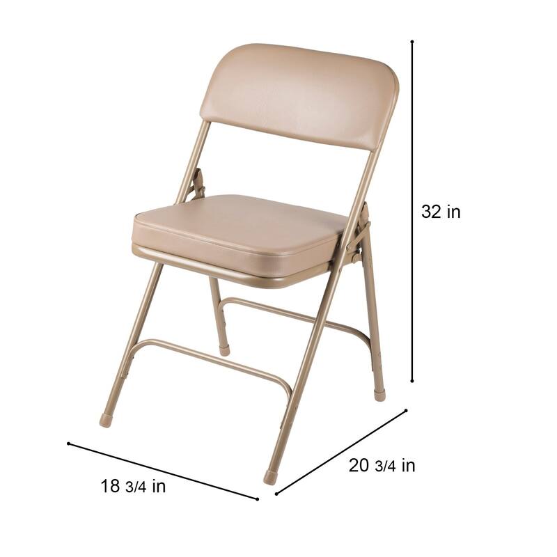 Hampden Furnishings Bernadine Collection Deluxe Vinyl Padded Folding Chair, Pack of 2