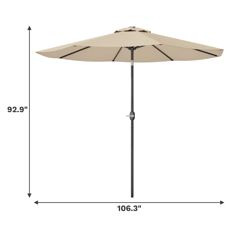 Patiowell 9 FT Outdoor Patio Umbrella, Outdoor Table Umbrella, Yard Umbrella, Market Umbrella with Push Button Tilt and Crank