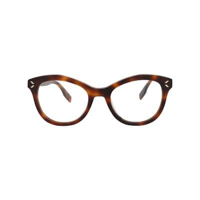 McQ Alexander McQueen Cat Eye-Frame Acetate Optical Frames, Transparent Lens, Shiny Medium Havana Frame