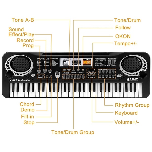 Music workstation electronic keyboard 61 keys on sale