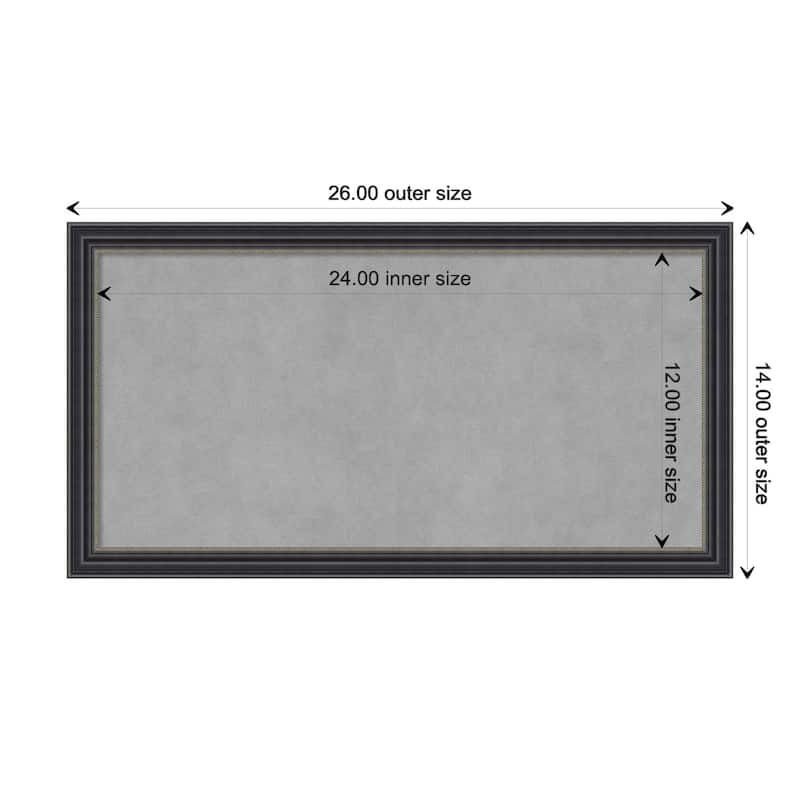 Amanti Art Stylish Black Framed Magnetic Board - Board Size 24x12