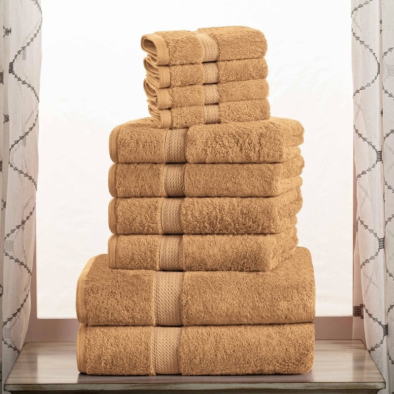 Superior Egyptian Cotton Pile Heavyweight 10-Piece Towel Set