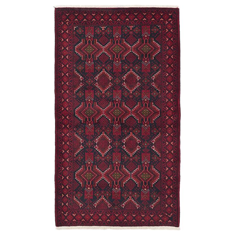 ECARPETGALLERY Hand-knotted Teimani Black, Red Wool Rug - 3'5 x 6'3