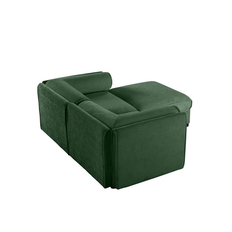 GDFStudio - Ashwood Chenille 2-Seater Sofa With 1 Ottoman