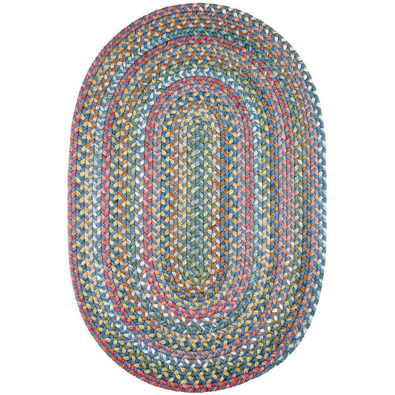 Rhody Rug Charisma Indoor/ Outdoor Braided Area Rug - 2' x 4' Runner - Sapphire