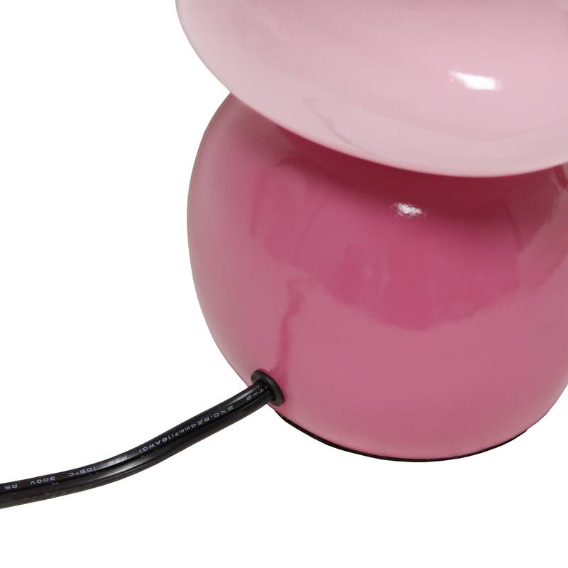 14.04 in. Pink Finish Table Lamp with Pink Shade, Sturdy Table Lamp for Living Rooms and Bedrooms