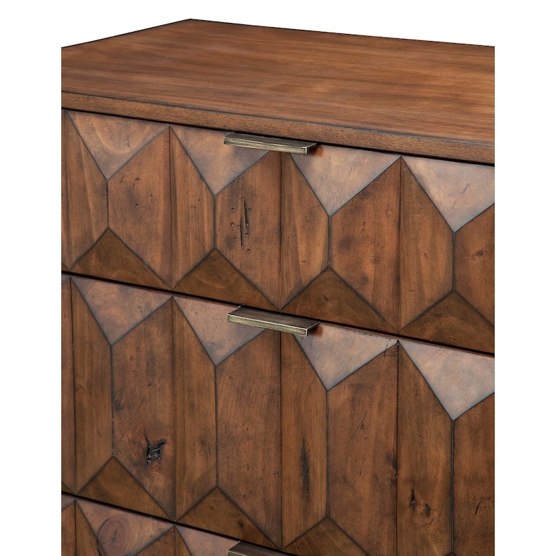 Origins by Alpine Trig Wood 6 Drawer Dresser in Antique Brown