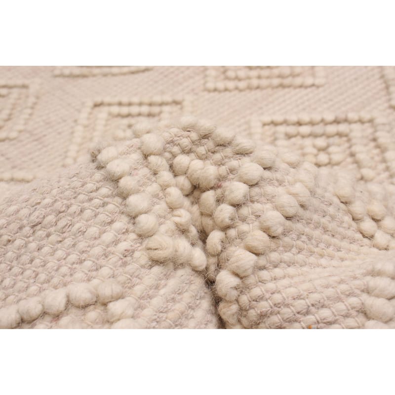 ECARPETGALLERY Braid weave Sienna Ivory Wool Rug - 2'8 x 5'0