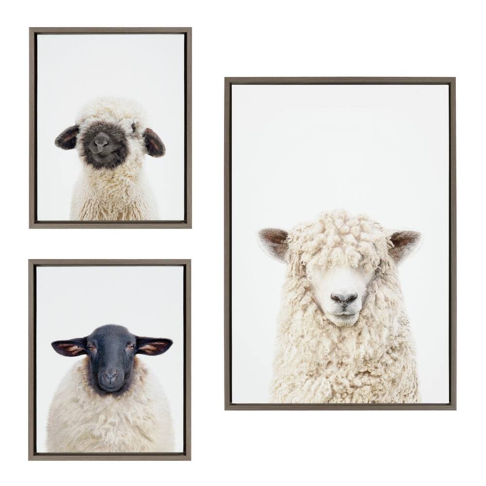 Kate and Laurel Sylvie Sheep Canvas Art Set by Amy Petrson