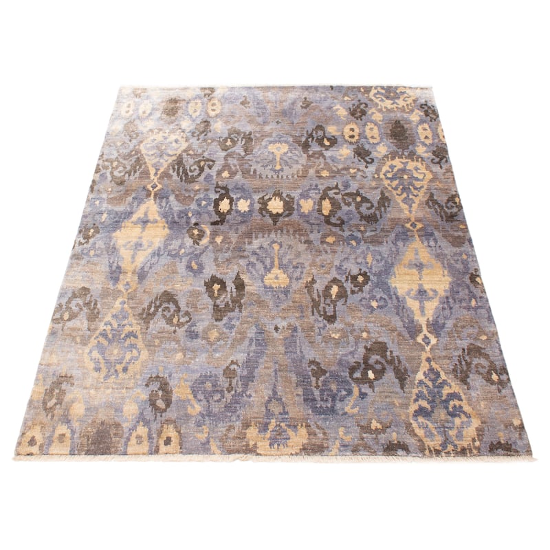 ECARPETGALLERY Hand-knotted Heritage Grey Silk Rug - 5'4 x 7'8