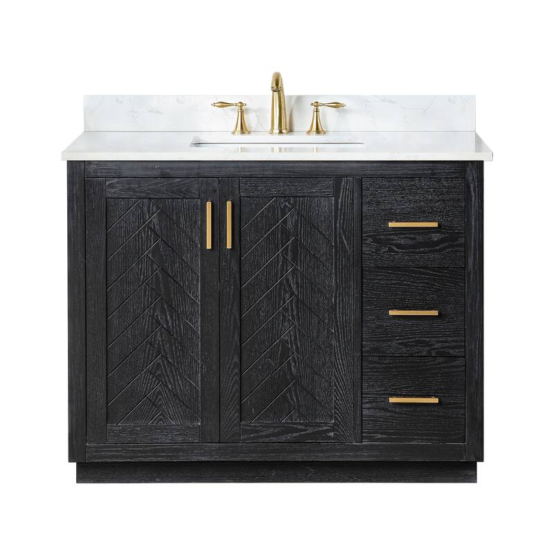 Altair Gazsi Bathroom Vanity with Composite Stone Countertop without Mirror