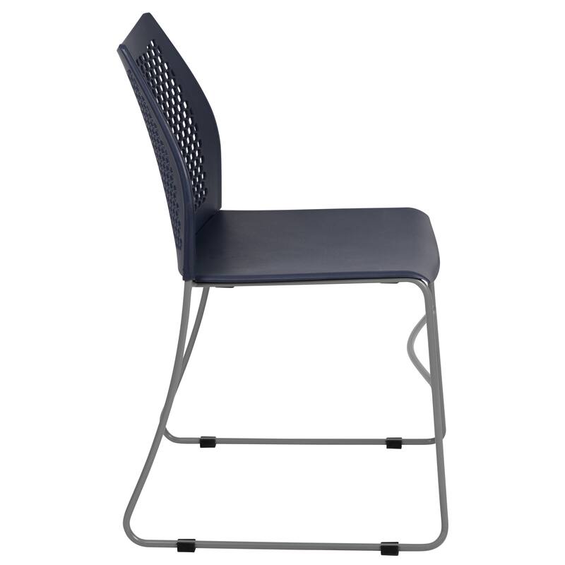 661 lb. Capacity Stack Chair with Air-Vent Back and Powder Coated Sled Base