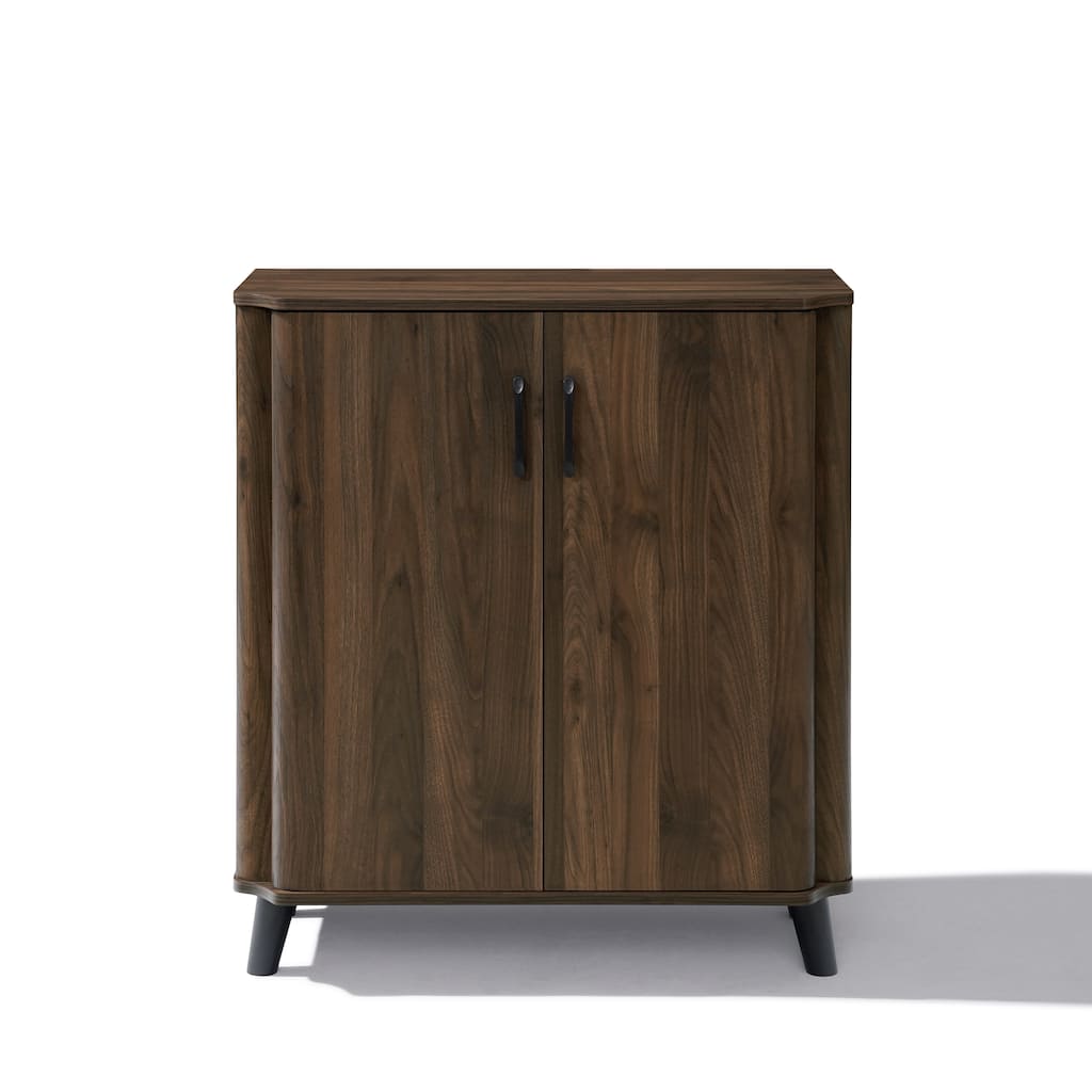 Dark Oak Manufactured Wood 31.5-Inch W x 36-Inch H 2-Door Storage Cabinet - 36.2" H x 31.5" W x 15.7" D