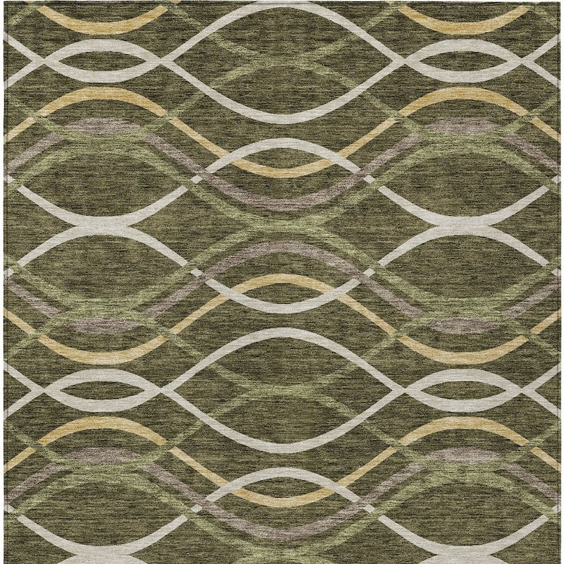 HomeRoots Abstract Transitional Rectangle Outdoor Rug