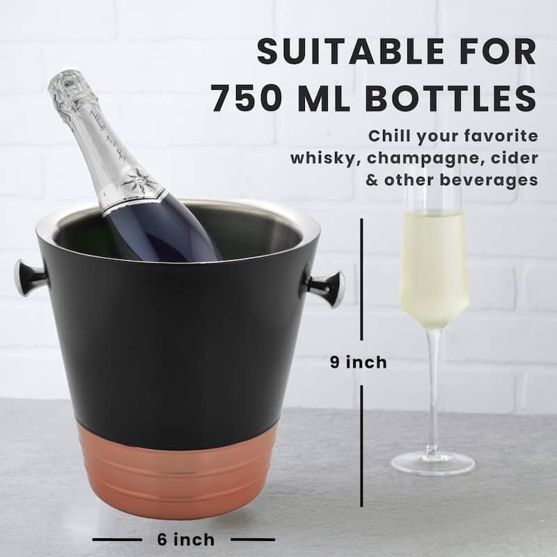 Sol Living Double Walled Stainless Steel Champagne Bucket - 8' x 11'